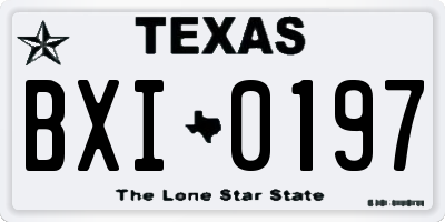 TX license plate BXI0197