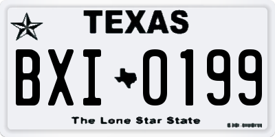TX license plate BXI0199