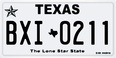 TX license plate BXI0211