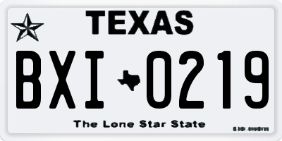 TX license plate BXI0219
