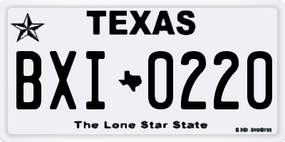 TX license plate BXI0220