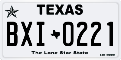 TX license plate BXI0221
