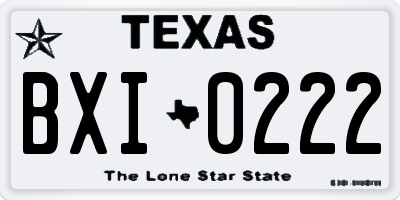 TX license plate BXI0222