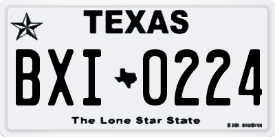 TX license plate BXI0224