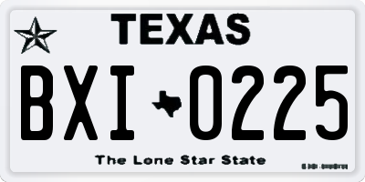 TX license plate BXI0225