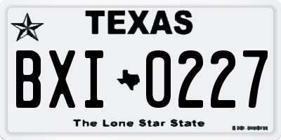 TX license plate BXI0227