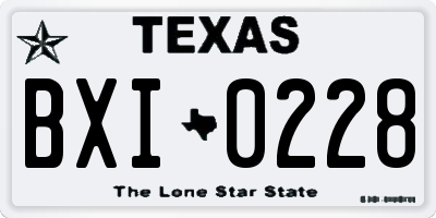 TX license plate BXI0228