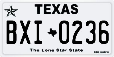 TX license plate BXI0236