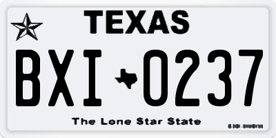 TX license plate BXI0237