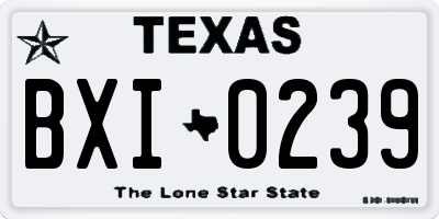 TX license plate BXI0239