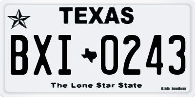 TX license plate BXI0243