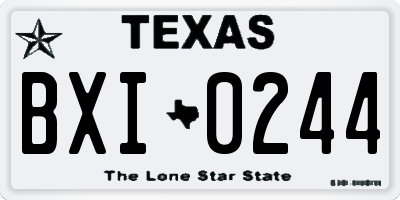 TX license plate BXI0244