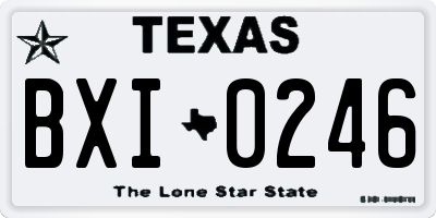 TX license plate BXI0246