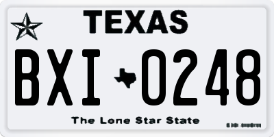 TX license plate BXI0248