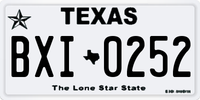 TX license plate BXI0252