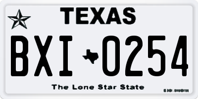 TX license plate BXI0254