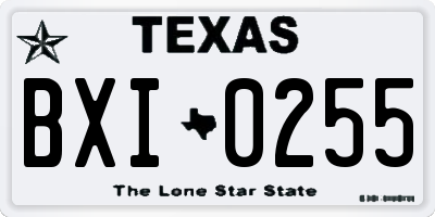 TX license plate BXI0255