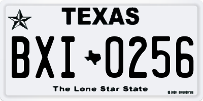 TX license plate BXI0256