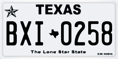 TX license plate BXI0258