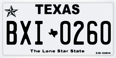 TX license plate BXI0260
