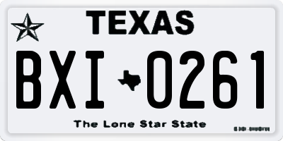 TX license plate BXI0261