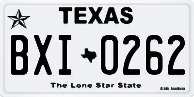TX license plate BXI0262