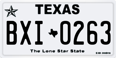 TX license plate BXI0263
