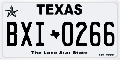 TX license plate BXI0266