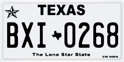 TX license plate BXI0268
