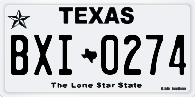 TX license plate BXI0274