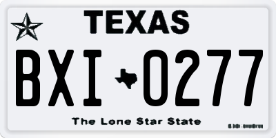 TX license plate BXI0277