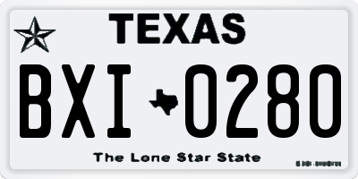 TX license plate BXI0280