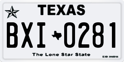 TX license plate BXI0281