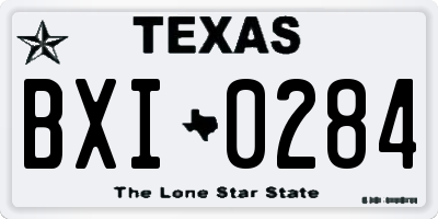 TX license plate BXI0284