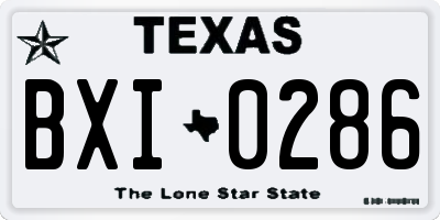 TX license plate BXI0286