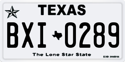 TX license plate BXI0289