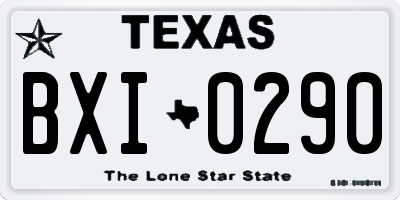 TX license plate BXI0290