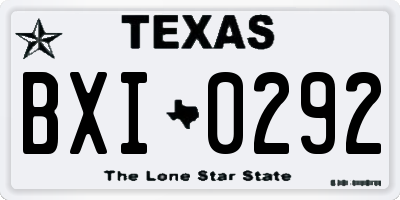 TX license plate BXI0292