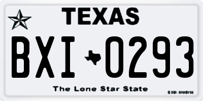 TX license plate BXI0293