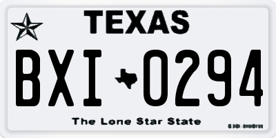 TX license plate BXI0294