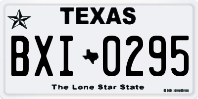 TX license plate BXI0295