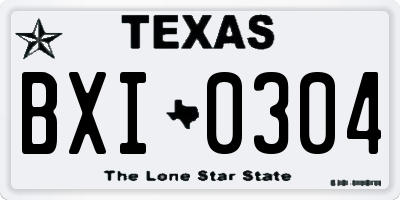 TX license plate BXI0304