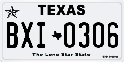 TX license plate BXI0306