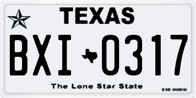 TX license plate BXI0317