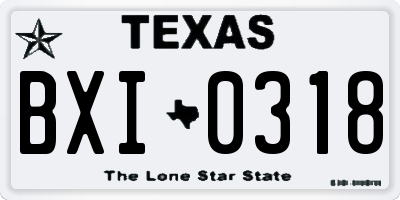 TX license plate BXI0318