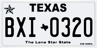 TX license plate BXI0320