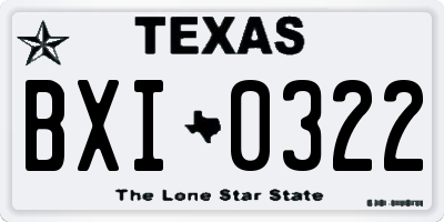 TX license plate BXI0322
