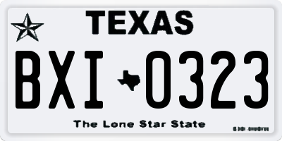 TX license plate BXI0323