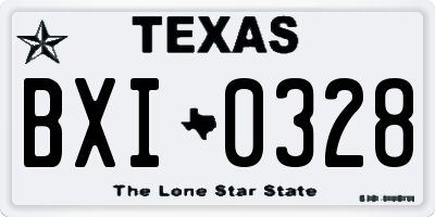TX license plate BXI0328