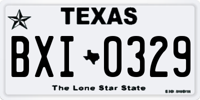 TX license plate BXI0329